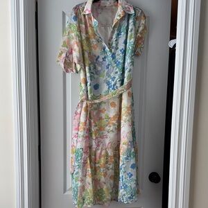 Colorful Floral Midi Dress